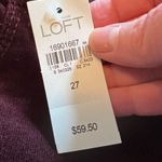 Loft Ann Taylor  Purple Corduroy Modern Skinny Pants Slim NWT Women's Size 27/4 Photo 1