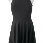 AQUA  Women's Black Sleeveless Halter Zip Mini A-line Fit & Flare Dress Size S Photo 0