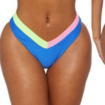 Luxe  Womens medium high waisted cheeky bright color block bikini bottoms…​ Photo 0