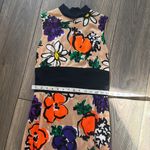 Vintage Floral Mock Neck Dress | 70s Flower Power Hippie Dress Orange Photo 3