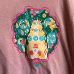 Naked Wolfe Meow Wolf Pink Fun Graphic Cropped Short Sleeve Tee T-Shirt Photo 1