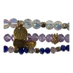 Savvy  Bling Bracelet Set Beaded Stacking Bracelets Purple Blue Gold‎ Iridescent Photo 3