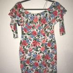 A'Gaci A’Gaci Dress Floral Ruffled Minidress Sz M NWT 90s Look Formfitting Off Shoulder Photo 5