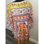 Plus Size 1X Womens Kaftan boho V Neck floral Midi vaca beach Speed control NY Photo 3