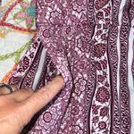 Altar'd State  small bohemian romper deep v-neck purple white long sleeves flowy Photo 4