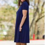 Piko 1988 The Perfect Piko Short Sleeve Swing Dress in Navy Size Small Blue Photo 6