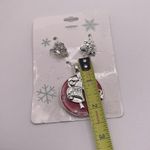 Women’s Set Of Matching Enamel Pendant & Pierced Earrings Christmas Holiday Red Photo 7