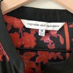 Cupcakes & Cashmere Revolve Long Sleeve Min Dress in Black & Red Floral Photo 7