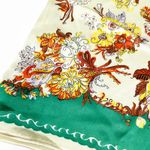 Baar & Beards Top Hit Vintage Made in Japan Hand Rolled Pure Silk Floral Scarf Green Photo 1