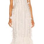 Zimmermann NWT  Petal Appliqué Linen Silk Corset Gown White Midi Dress Size 1 Photo 0