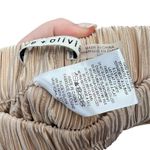 Alice + Olivia Benny Pants Ribbed Pleated Plisse Cropped Wide Leg Tan Size Large Photo 9