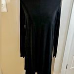 Flax by Engelhart Slinky Knit Bateau Neck Long Sleeves Black Tunic Dress Sz M Photo 0