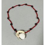 Handmade Red Black Daisy Flower Floral Beaded  Choker Necklace Jewelry ♥️🖤 Photo 4