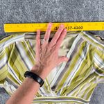 BCBG Maxazria Brushstroke Striped Faux-Wrap Top Green Blue Gray White Size S Photo 8