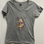 Disney Christmas Gray Winnie the Pooh Graphic T-Shirt Photo 0
