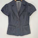 Dazz Blazer Jacket Blouse Women's Size Small Blue Y2k Photo 0
