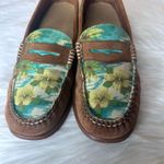 G.H. Bass & Co. Weejuns Tropic Floral Suede Leather Loafers Size 11 Brown Photo 3