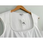 J.Crew  Factory | NWT Cap-sleeve stretch cotton-blend squareneck top White | Sz M Photo 5