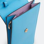 Versace  La Medusa Blue Leather Mini Crossbody Bag with Chain and Strap Photo 3