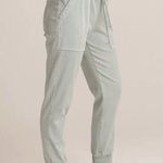 Bella Dahl Womens Elastic Waist Drawstring Cropped Jogger Pants Aqua Large NWT Photo 0