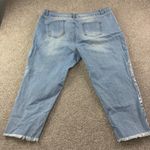 Ashley Stewart Womens Jeans Plus Size 26 Distressed Cropped Denim Frayed Hem Photo 8
