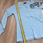 Roxy Vintage NWT Y2K Blue Long Sleeve Shirt With 2 Pins Size M Photo 5