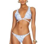 l*space L* Avery Bali Blooms Blue Floral Print Strappy Bikini Swimsuit Top Size XL Photo 0