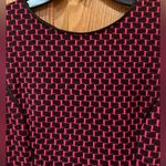 Saks 5th Avenue Saks Fifth Avenue RED LABEL Geo Print Drop Waist Dress w/ Leather Trim Vintage‎ Photo 4