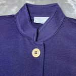 Liz Claiborne  Knit Jacket Womens Small Purple Large Button Front Business Chic Photo 5