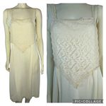 Vintage 1960's handmade cream lace slip size medium Photo 1