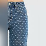 RISEN High Rise Wide Leg Bow Embroidered Jeans Blue Size 0 Photo 4