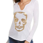 Zadig & Voltaire NWT  | Tunisian ML Foil Skull Shirt, Size M Photo 0