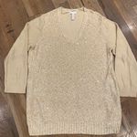 Charter Club Woman’s Gold Shimmer Sequin Knitted Sweater Size 3X Photo 0