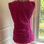 Unlisted, Kenneth Cole, scoopneck, fuchsia, and black capped sleeve blouse Pink Size L Photo 2