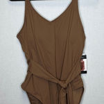 Nicole Miller  Studio Toasted Coconut‎ Deep V Neck Belted One Piece Swimsuit XXL Photo 0