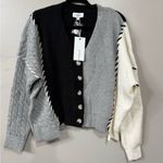 Anniewear Patchwork Cable Knit Contrast Stitch Cardigan Photo 2