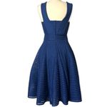Maje  Blue Rodez Dress fit flare lien mesh Photo 10