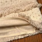 HD in Paris Anthropologie  Ivory Linen Tiered Fringe Eyelet Lace Boho Skirt Sz 12 Photo 13