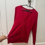 New York & Company Size large 7th Avenue Red Cardigan Jewel Buttons jewels Photo 6