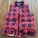 Charlie Paige Women’s Plaid Quilted Vest With Ruffle Size M Photo 4
