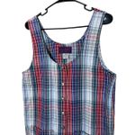 No Excuses Vintage 90s Y2K Jumper Dress Size L Red Blue Plaid Photo 1