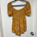 Flynn Skye  Womens Justine Romper Smocked Off Shoulder Floral Yellow Size Small Photo 2