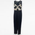 Adelyn Rae  Lizette Jumpsuit Black Embroidered Lace Size XS New With Tags Photo 1