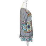 Umgee Boho Tunic Mixed Print Dress Small Lightweight V-Neck Geometric Bohemian Photo 2