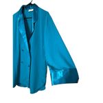 Victoria's Secret Vintage 80s Victoria’s Secret Gold Label Teal Silky Sleep Shirt Size M Photo 3