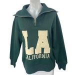 ZARA  LA California Green Knit Quarter Zip Long Sleeve Sweatshirt Sweater Top S Photo 0