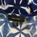 Karen Kane  Blue Kaleidoscope Stretch Jersey Top Plus 2X Photo 3