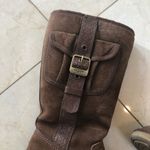 UGG  Brown Leather Strap Tall Zippered Boots Sz 6 Photo 1