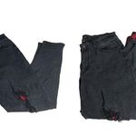 Judy Blue Just Blue Own the Night Plaid Distressed Skinny Fit Jeans Black Red Size 14W Photo 1