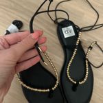 DV by Dolce Vit Dolce Vita Mirielle Black and Gold Wrap Sandals Photo 4